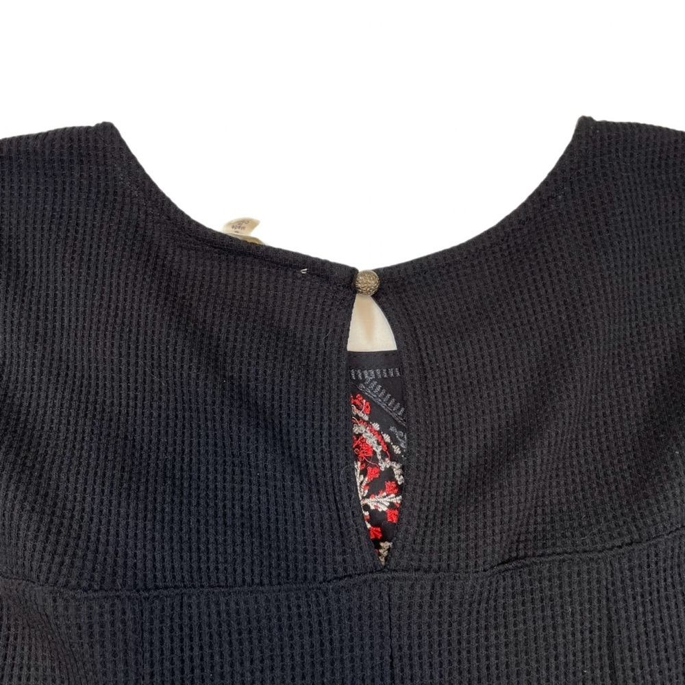 Alchemy Thread Thermal Boho Embroidered Tunic Top Women's Black Size L - Picture 4 of 6